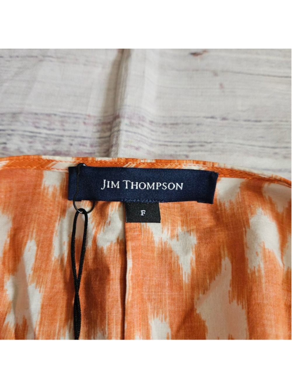 Jim Thompson Orange White Wrap Kaftan Boho Free Size Cotton NWT *READ* - Picture 2 of 9